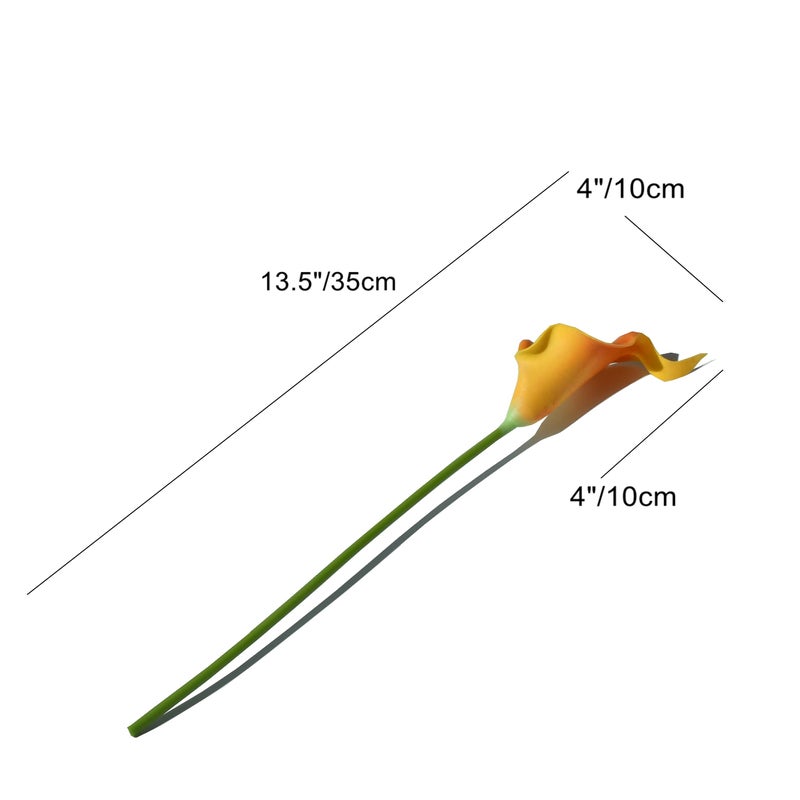 Mandy's PU Orange Calla Lily Artificial Flowers 20 Stems 13.5in Faux Realistic Centerpiece for Valentine's Day and New Year Decorations DIY Bridal Bouquet Home DÃ©cor - Image 2